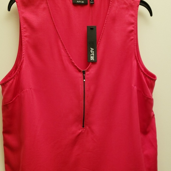 Apt. 9 Tops - NWT Apt. 9 Hot Pink Sleeveless Top w/ Zipper  XL